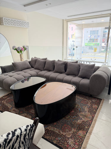 L shape sofa 6 seater grey glory