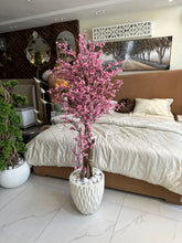 Faux Eucalyptus Pink flower Plant with Imported Planter