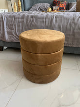 Velvet Premium round Stool Brown 0017