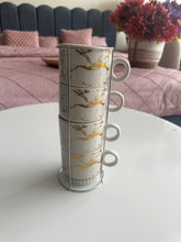 Standing Mugs Set Gold Abstract