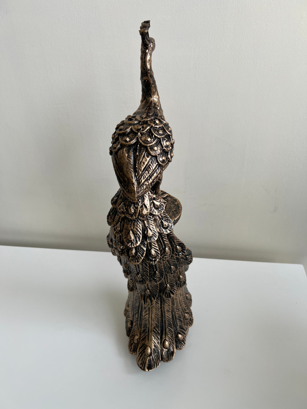 Peacock Sculpture Black Antique