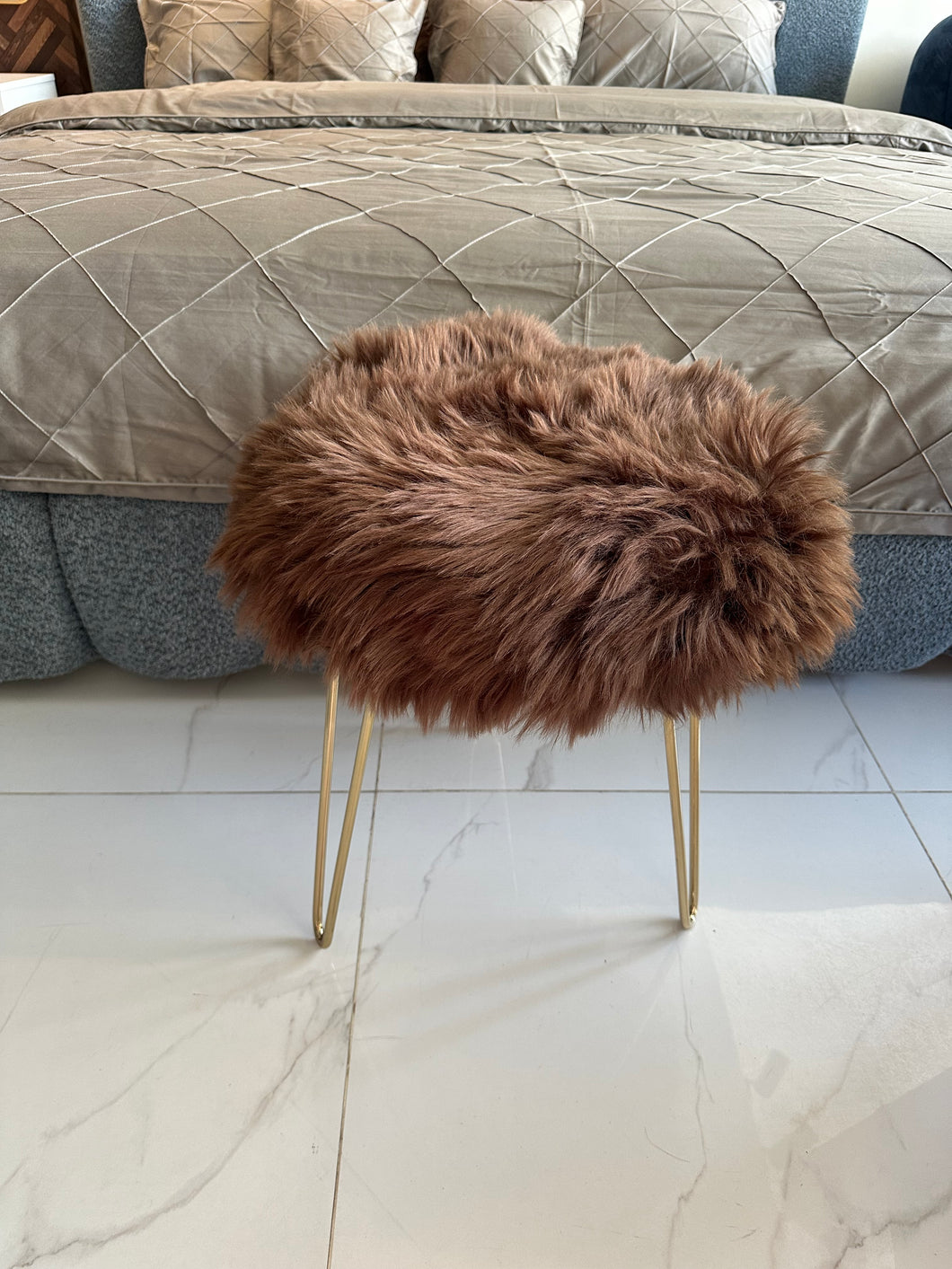 Fur Stool Brown 06