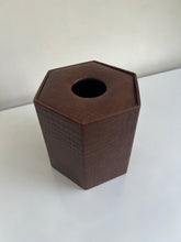 Leather Tissue box round 06