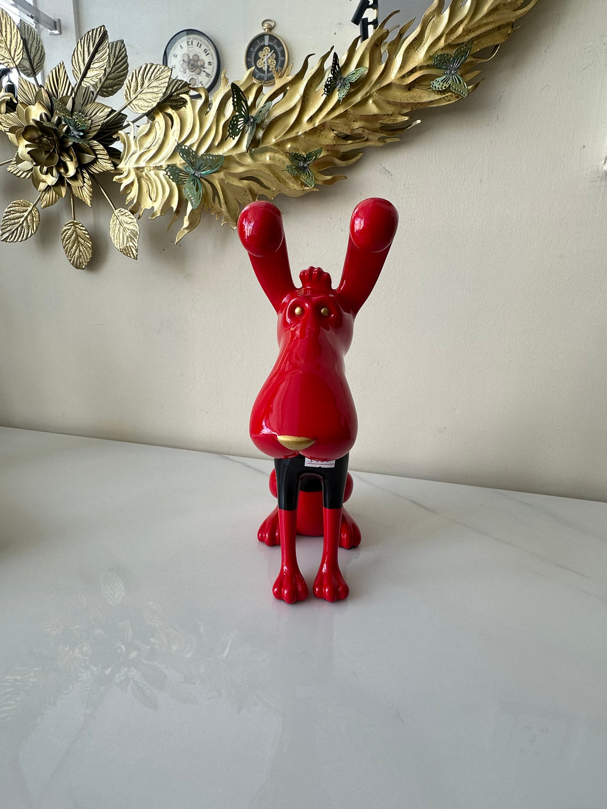 Ceramic Red Doggy Statue