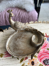 Trinket tray Peacock White Antique