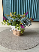 Blue Daisies in Rustic Planter 002