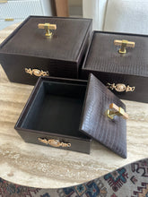 Leather Storage Box/ jewellery box Dark brown