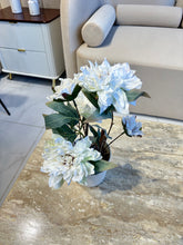 White Peony Flower in Ribbed Pot