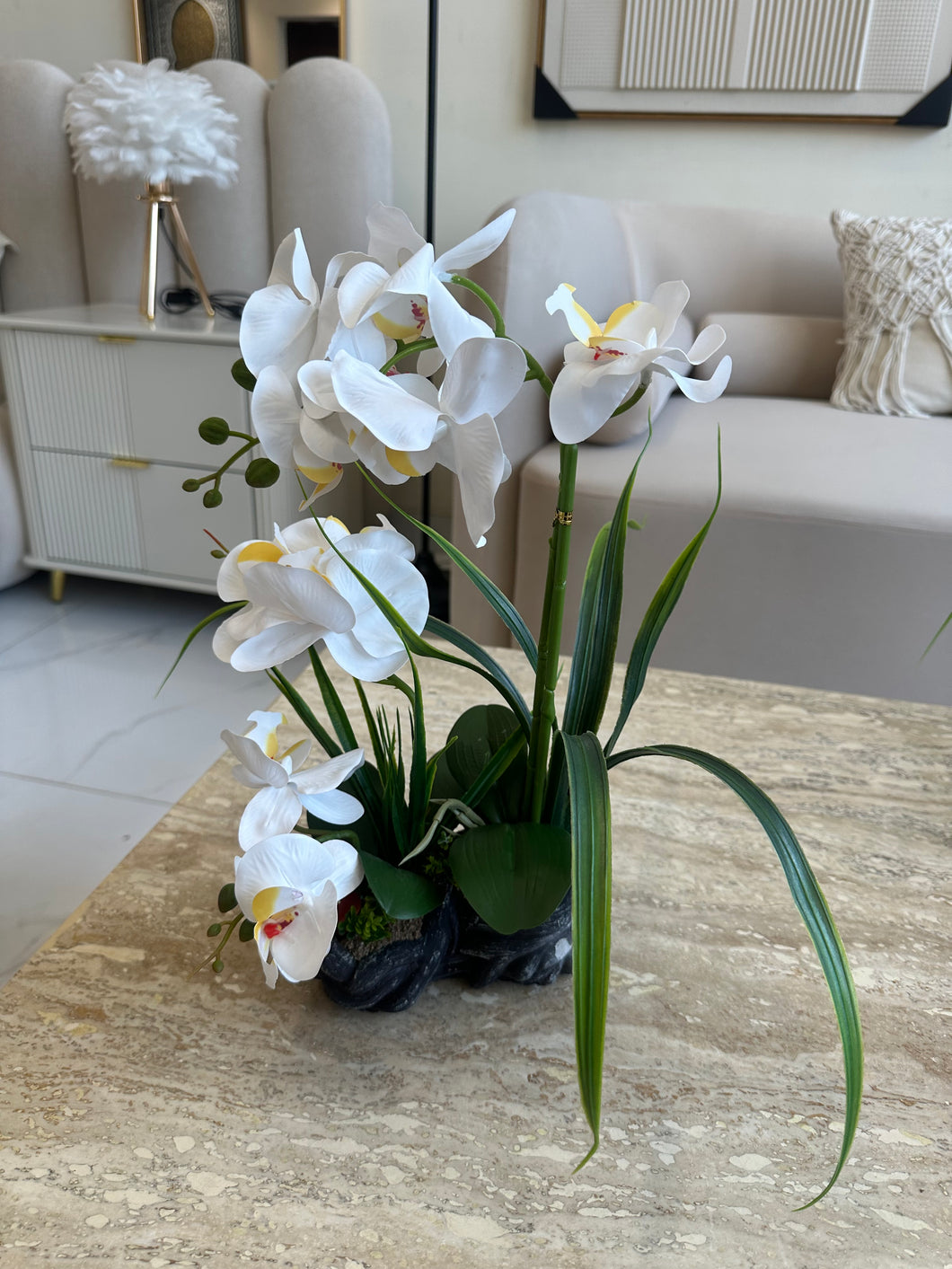 White orchids flower arrangement