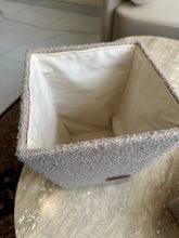 Beige boucle tissue box and Storage box