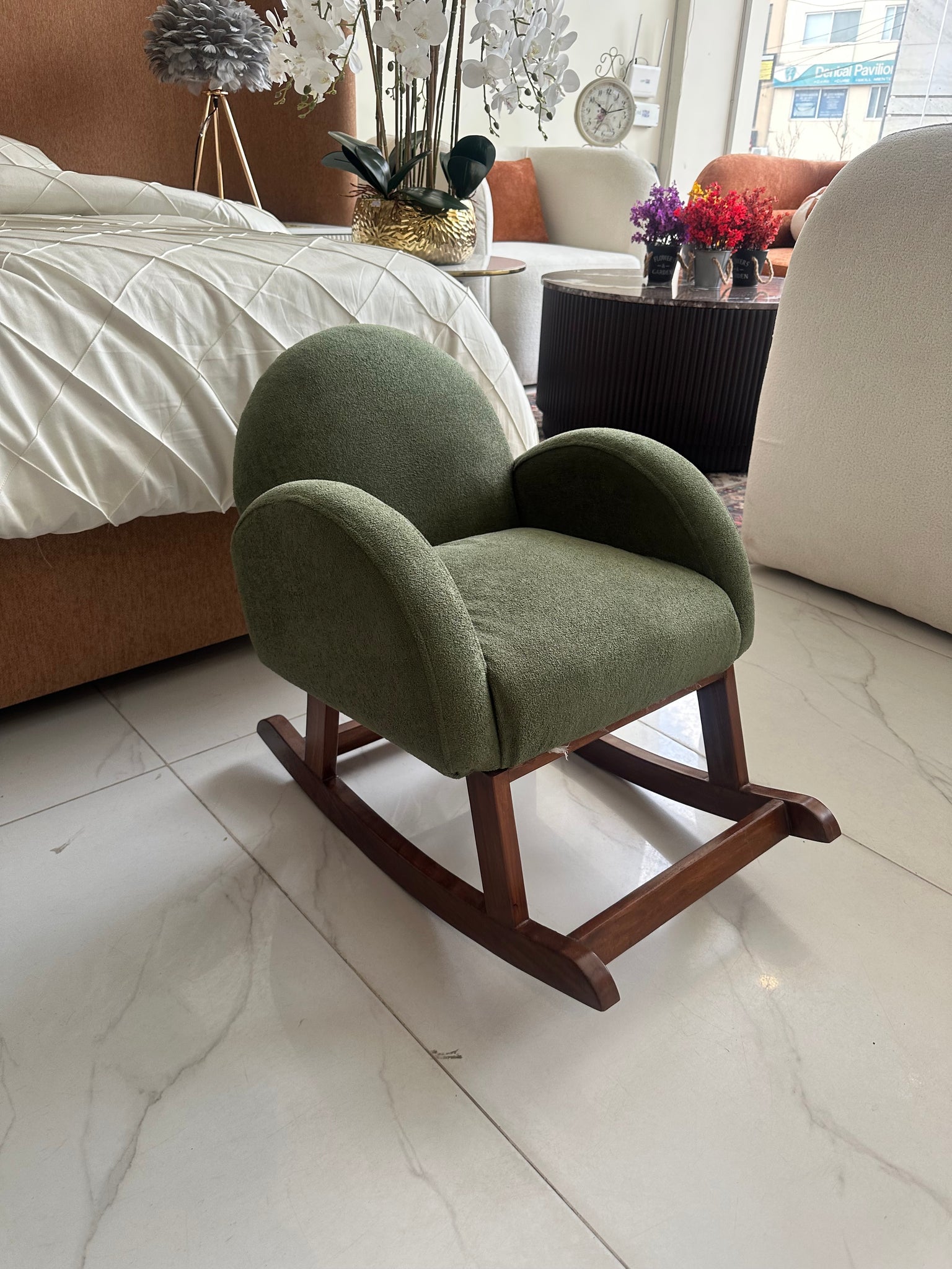 Baby Rocking Chair Olive Green – Wood Action