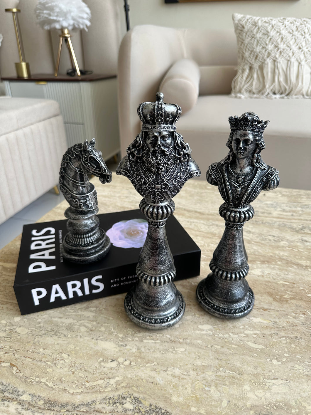 Figurine Chess Pieces-Black Antique