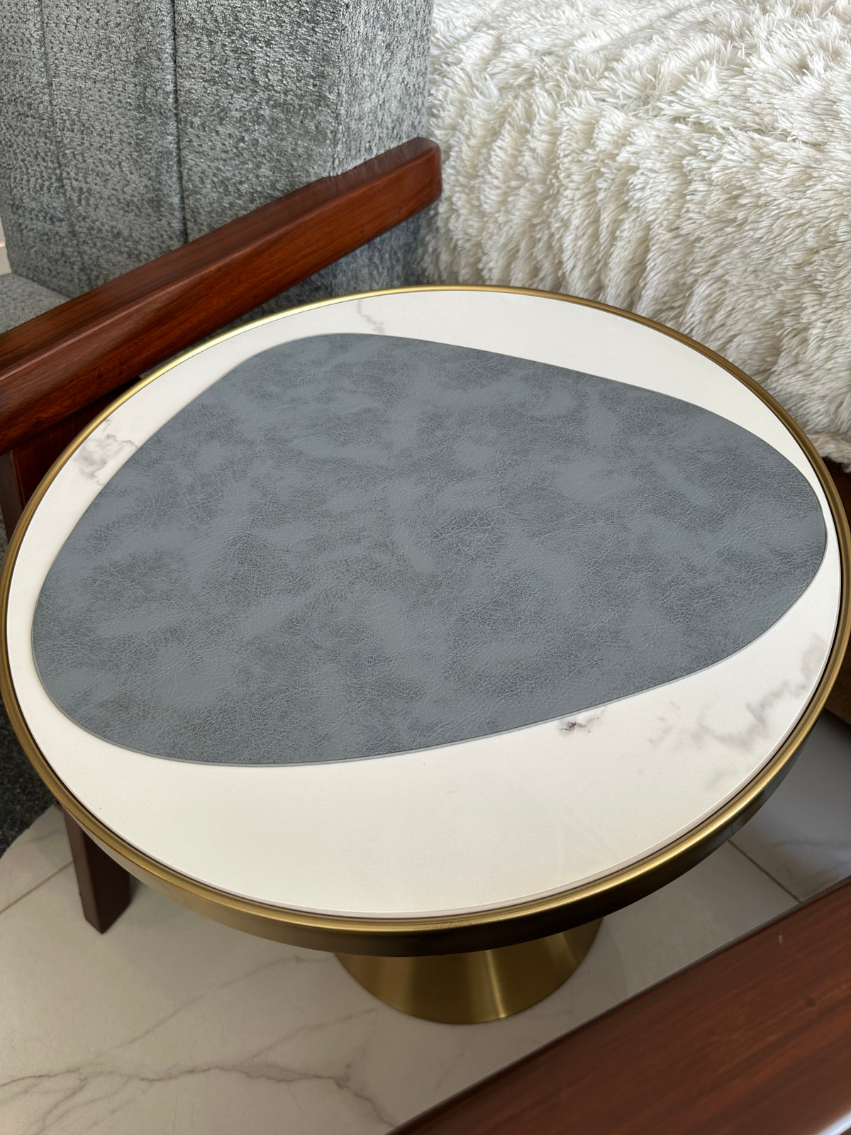 Leatherite Table mat Grey 007