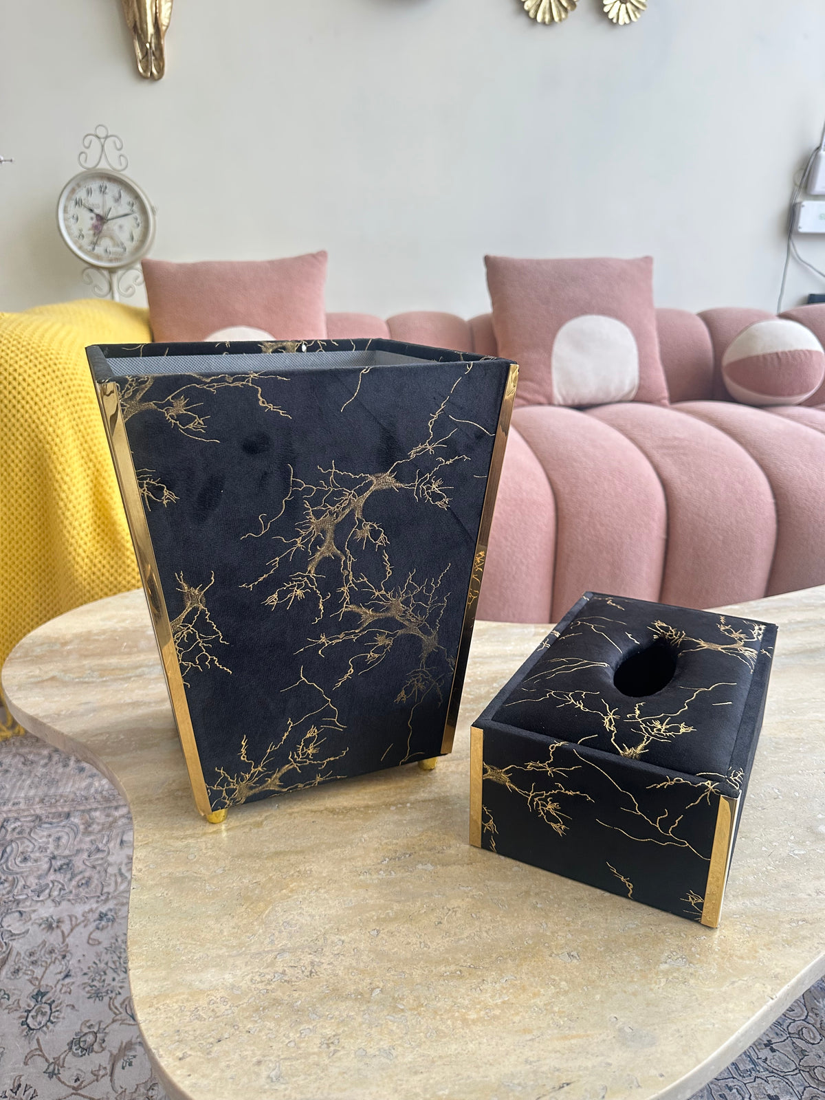 Luxury tissue box and dustbin 004