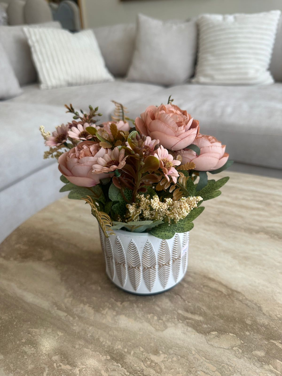 Gold leaf Planter 002 Tea Pink