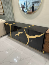 Black Abstract Side Board (High Gloss)