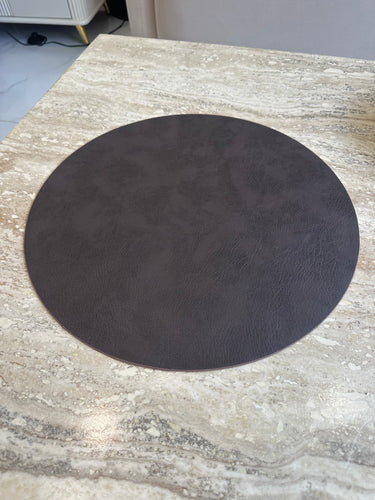 Leatherite Table mat dark brown 014