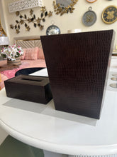 Leather Tissue Box and Dustbin 03
