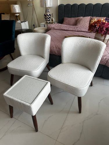 Allure Chairs without arms White Boucle