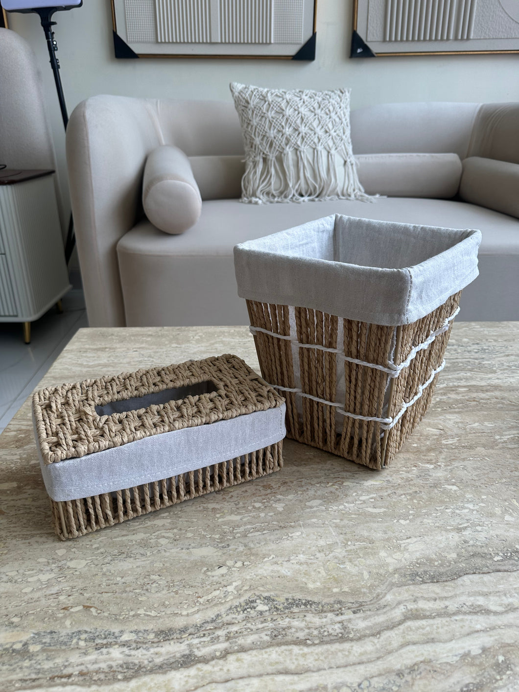Rustic Tissue Box and Storage Basket 002