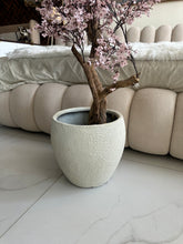 Faux Eucalyptus light pink flower Plant (medium) with Hugo planter White