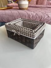 Jute Basket with Cloth Lining dark brown