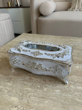 Vintage Tissue Box Silver & White