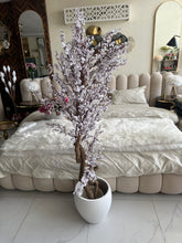 Faux Eucalyptus White flower Plant (medium) with Hugo planter White