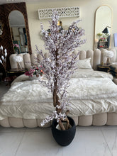 Faux Eucalyptus White flower Plant (medium) with Hugo planter Black (Copy)
