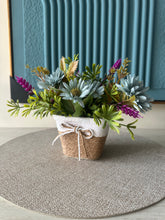 Blue Daisies in Rustic Planter 002