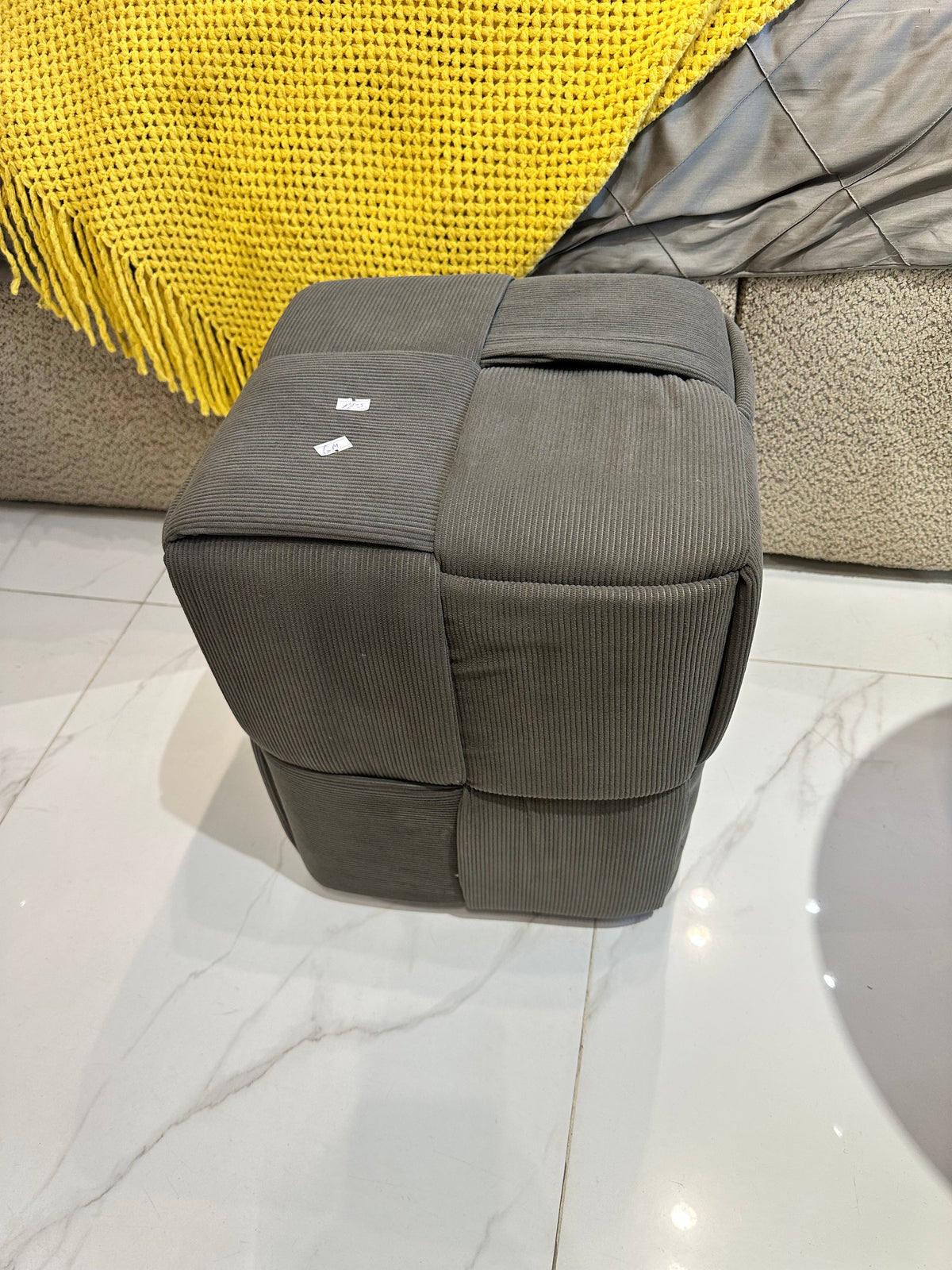 Quilted Stool Brown