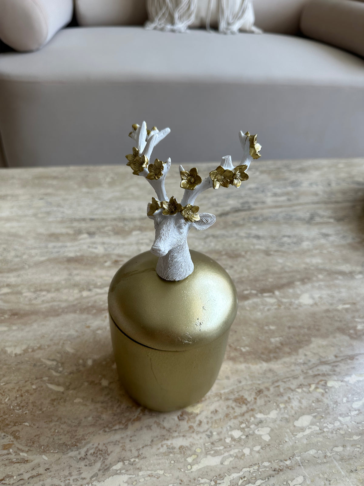 Deer Candy Jar Gold