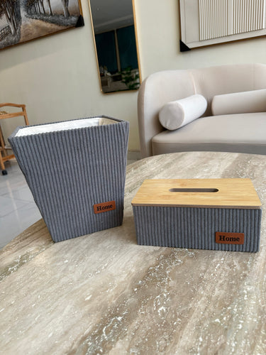 Grey tissue box and Storage box