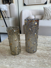Glass Gold & Silver Cylinder Vase set