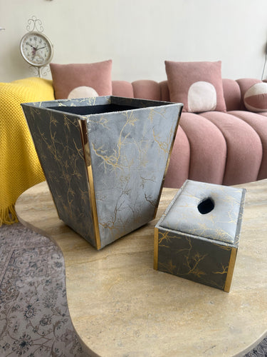 Luxury tissue box and dustbin 003