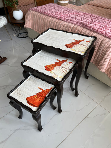 Sufi nesting table set of 3