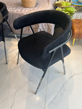 4 Seater Black Velvet Dining Table