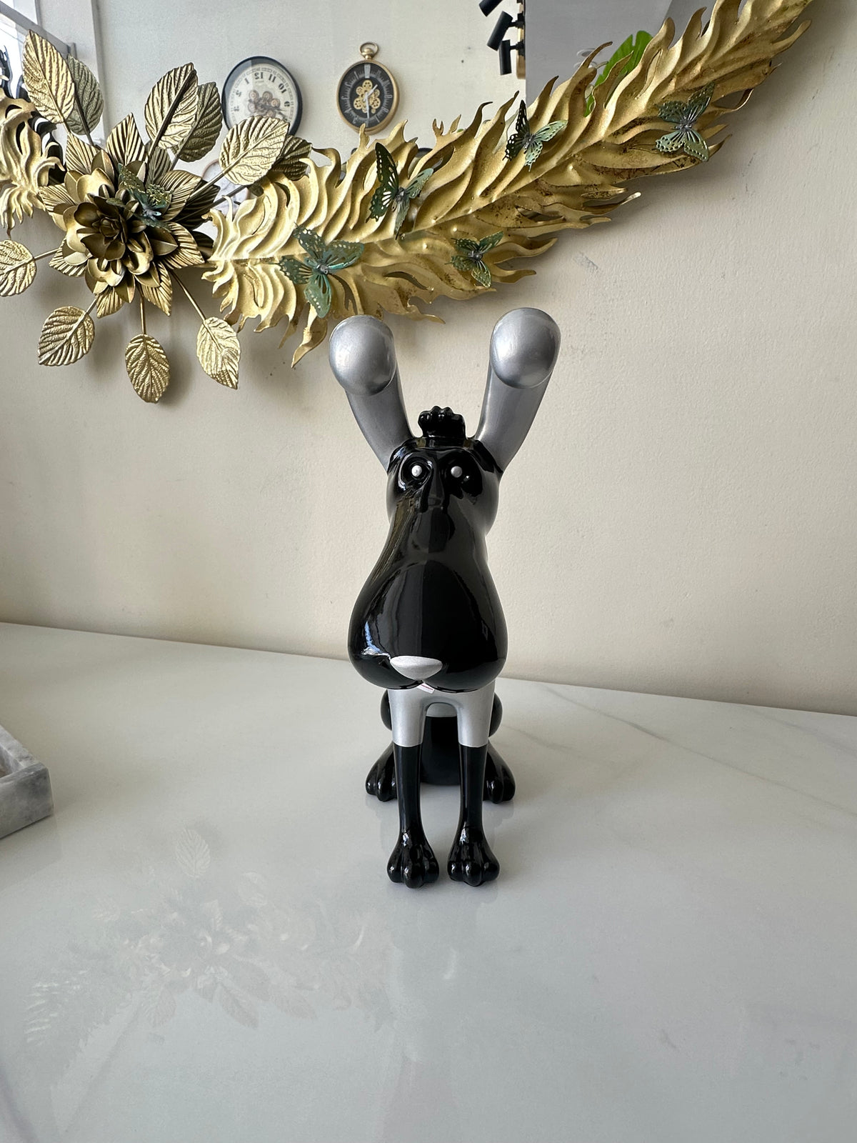 Ceramic Black Doggy Statue