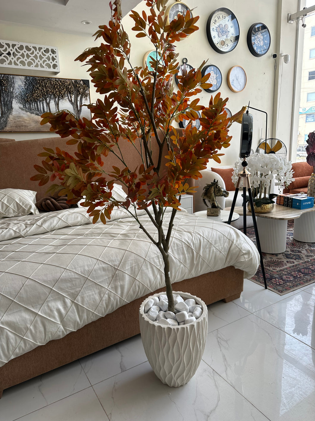 Autumn Maple tree with Planter
