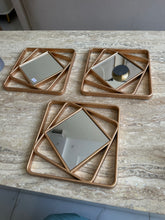 Gold Square Mirrors set of 3 002