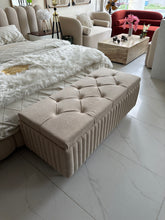 Beige Boucle Storage Puffy