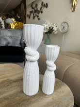 Table decor white cylinder candle stand