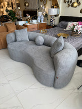 Grey Isle boucle curved sofa
