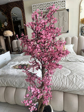 Faux Eucalyptus Pink flower Plant (medium) with Hugo planter White