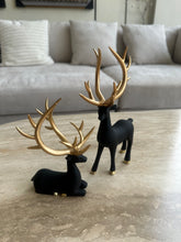 Regal Deer Sculpture set Black & gold Small 004