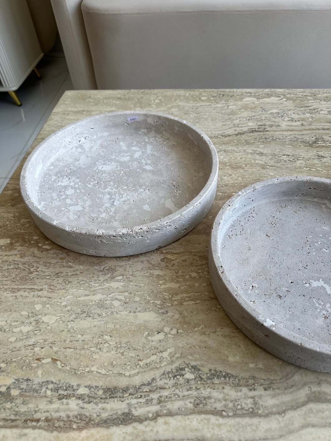 Travertine Round Tray