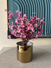 Shocking Pink Eucalyptus with Gold Planter