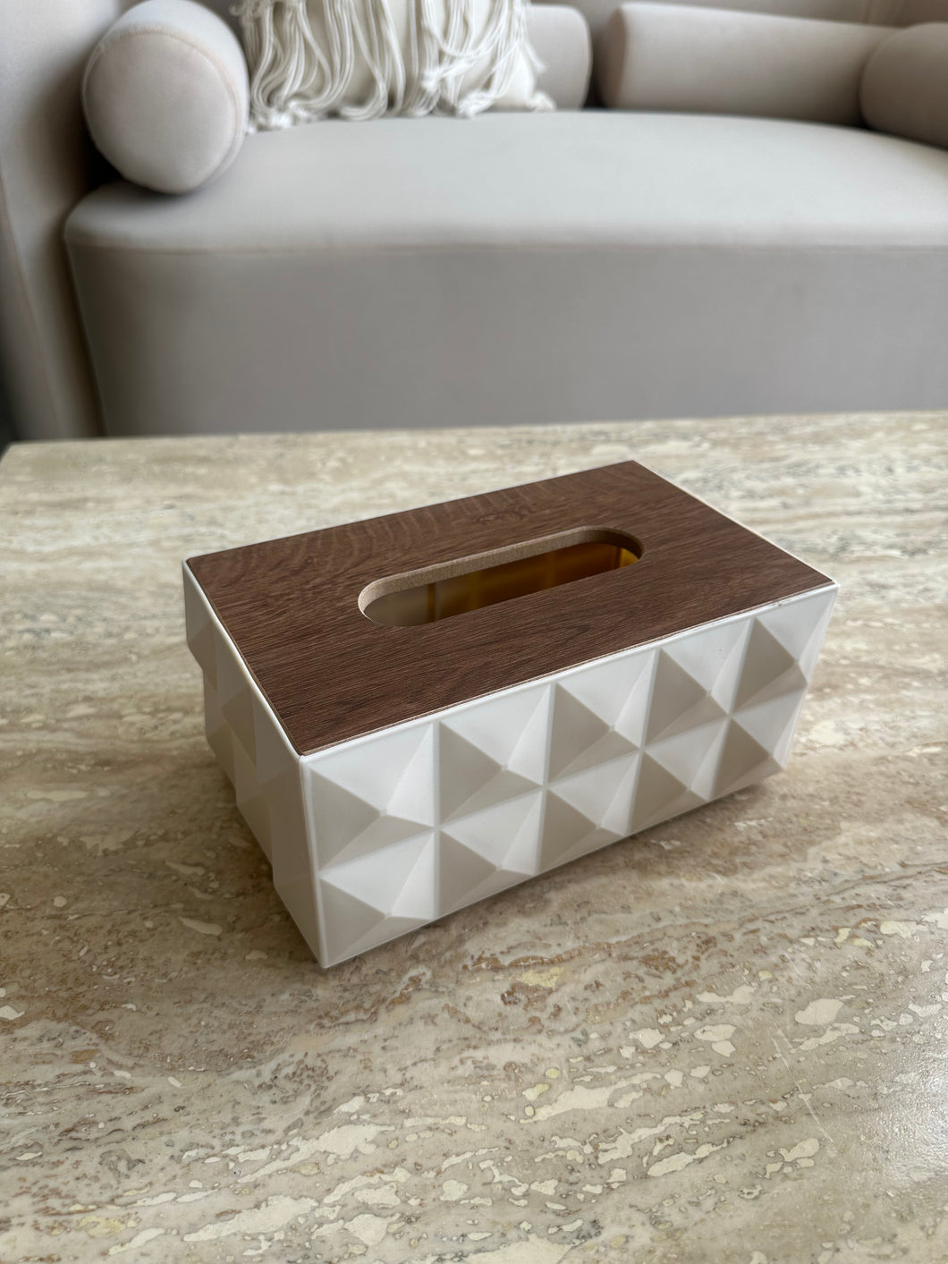 Beige Illusion Tissue box SS20