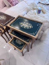 Oliver nesting table set of 3 Hand painted