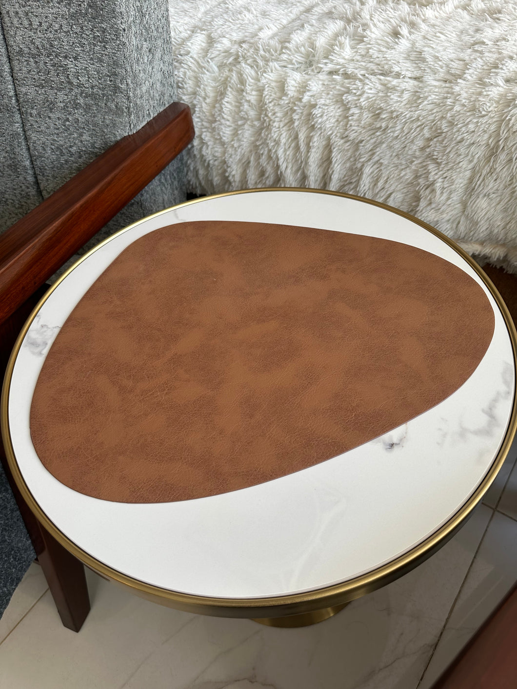 Leatherite Table mat Brown 004
